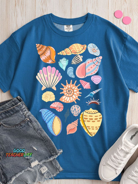 Summer Shell Decorative Pattern T-shirt
