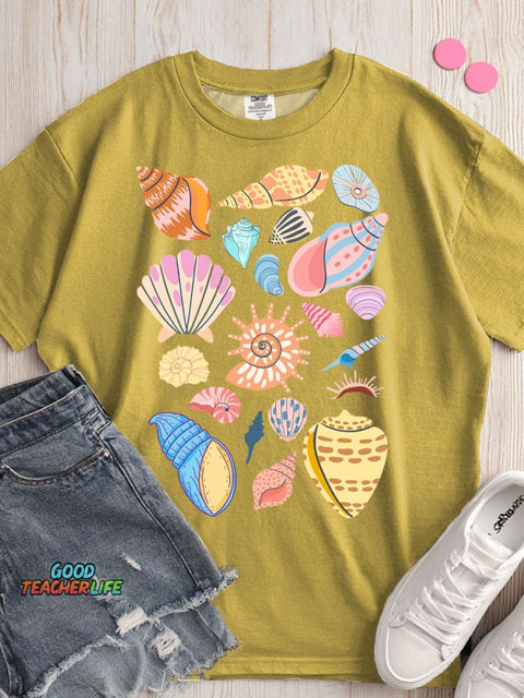 Summer Shell Decorative Pattern T-shirt