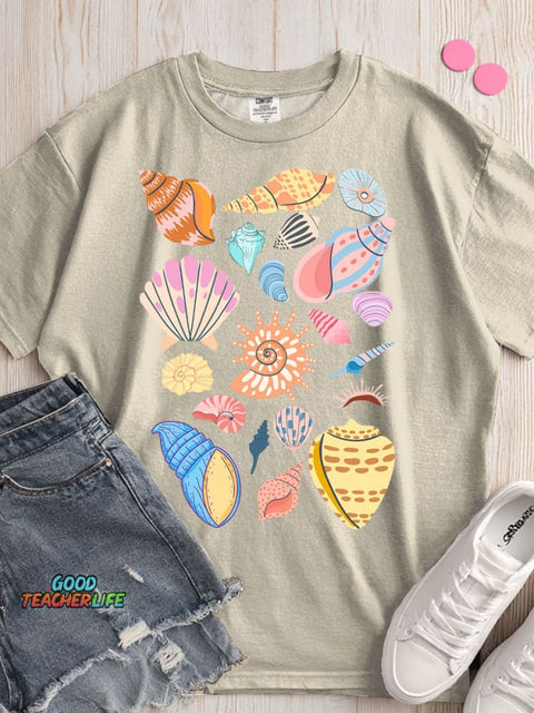 Summer Shell Decorative Pattern T-shirt