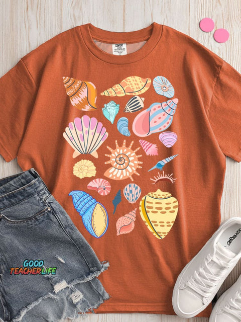 Summer Shell Decorative Pattern T-shirt