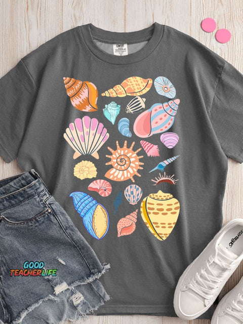 Summer Shell Decorative Pattern T-shirt