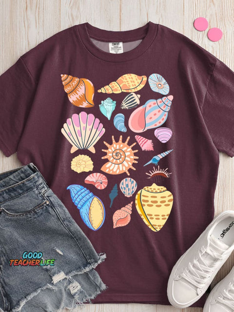 Summer Shell Decorative Pattern T-shirt