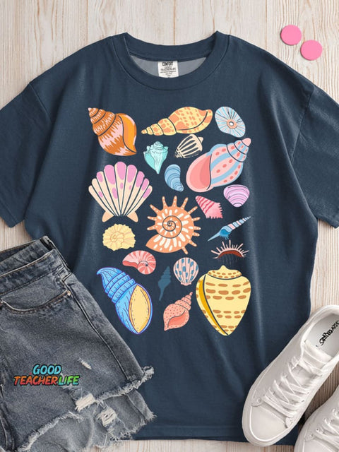 Summer Shell Decorative Pattern T-shirt