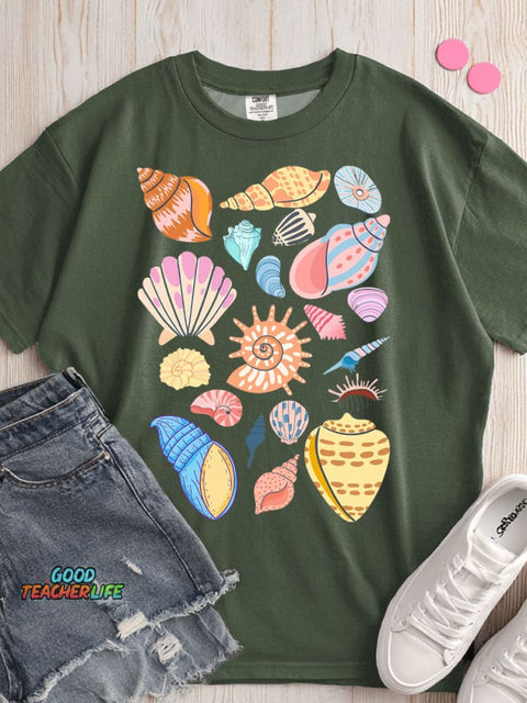 Summer Shell Decorative Pattern T-shirt