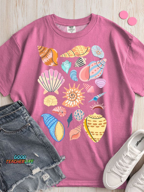 Summer Shell Decorative Pattern T-shirt