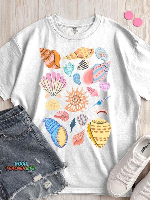 Summer Shell Decorative Pattern T-shirt