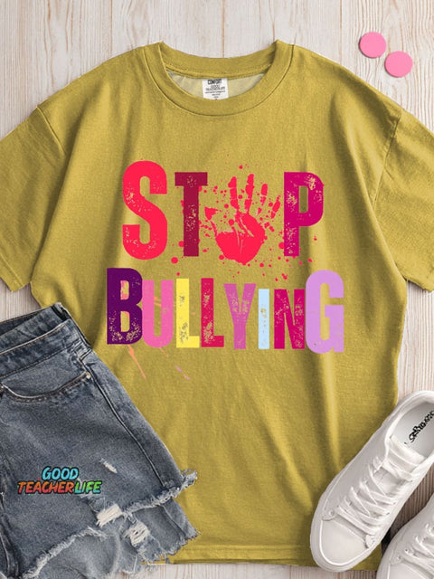Stop Bullying Decorative Pattern T-shirt