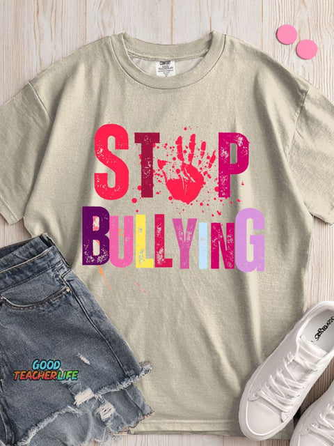 Stop Bullying Decorative Pattern T-shirt