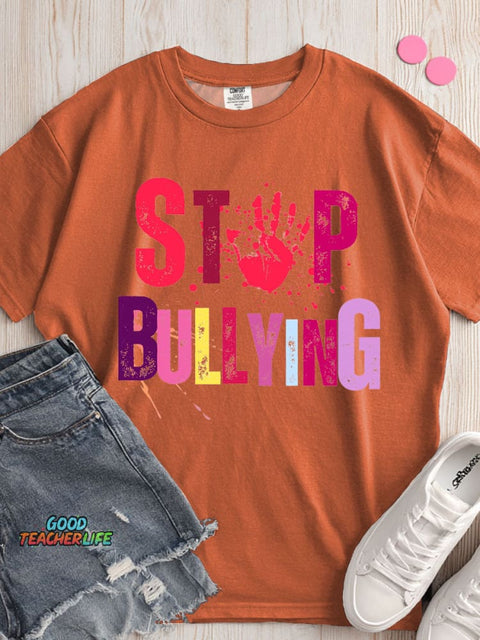 Stop Bullying Decorative Pattern T-shirt