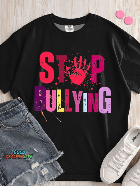 Stop Bullying Decorative Pattern T-shirt