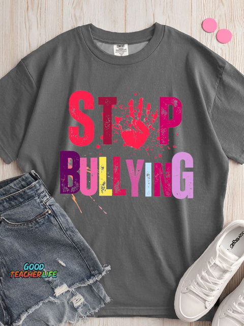 Stop Bullying Decorative Pattern T-shirt
