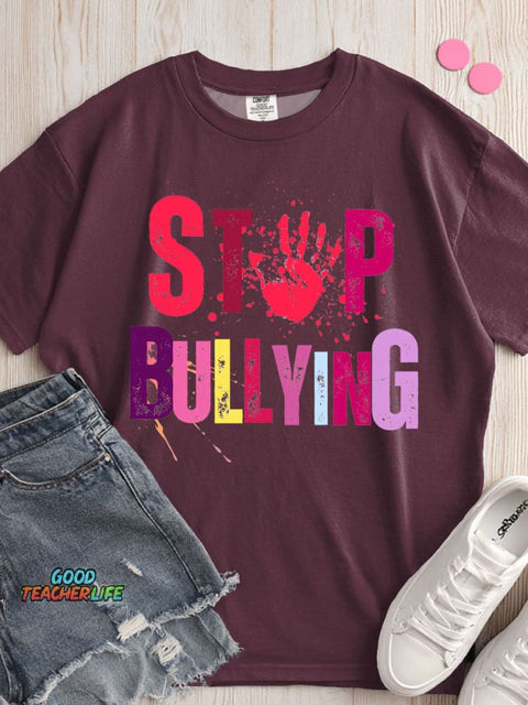 Stop Bullying Decorative Pattern T-shirt