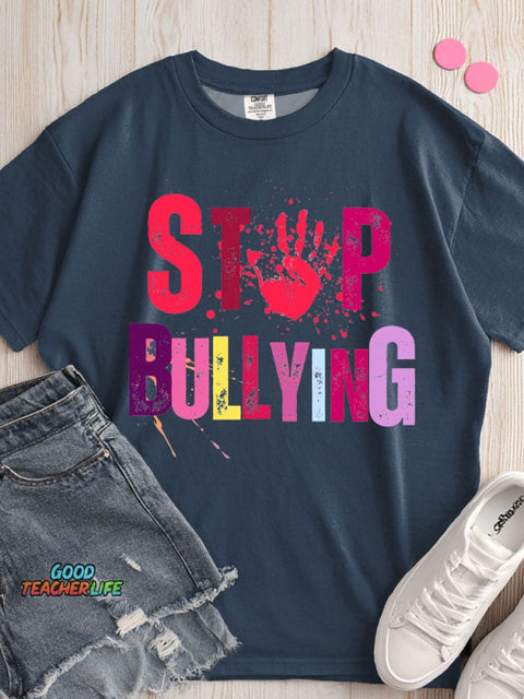 Stop Bullying Decorative Pattern T-shirt