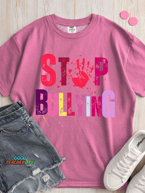 Stop Bullying Decorative Pattern T-shirt