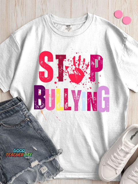 Stop Bullying Decorative Pattern T-shirt