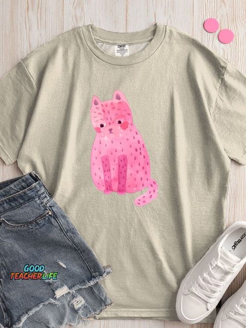 Crying Cat Decorative Pattern T-shirt