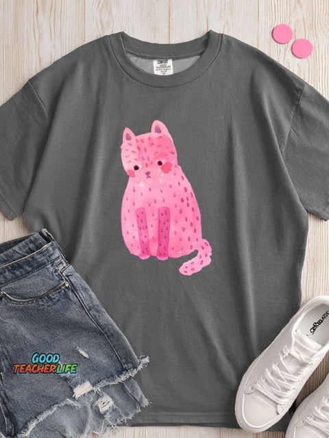 Crying Cat Decorative Pattern T-shirt