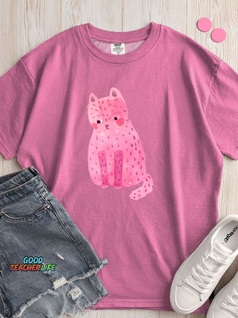 Crying Cat Decorative Pattern T-shirt