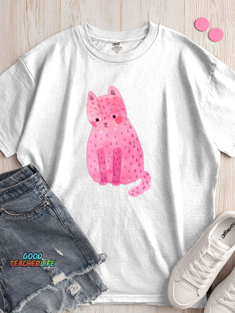 Crying Cat Decorative Pattern T-shirt