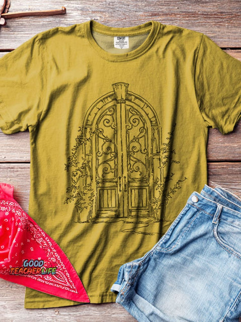 Secret Garden Gate Decorative Pattern T-shirt