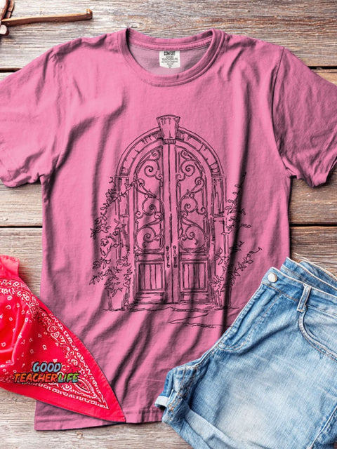 Secret Garden Gate Decorative Pattern T-shirt