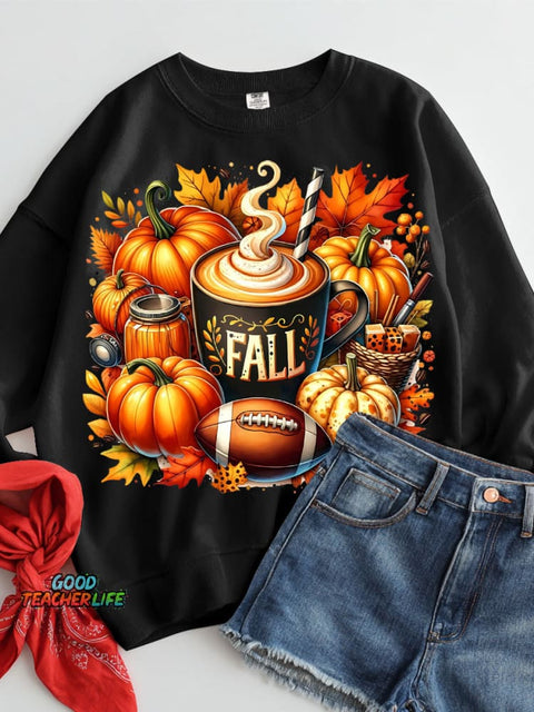 Pumpkin Drink Halloween Decor Casual Sweatshirt