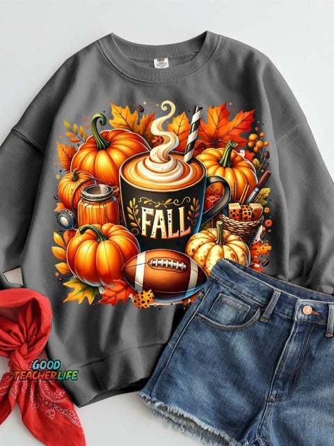 Pumpkin Drink Halloween Decor Casual Sweatshirt