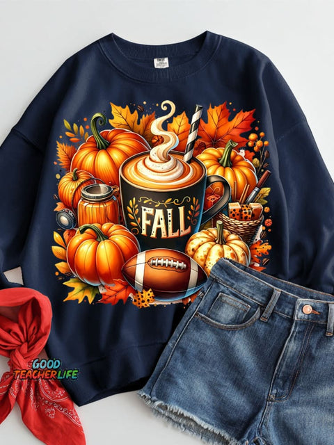 Pumpkin Drink Halloween Decor Casual Sweatshirt
