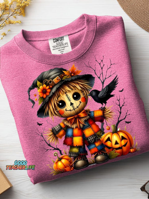 Halloween Scarecrow Decorative Pattern Casual Sweatshirt