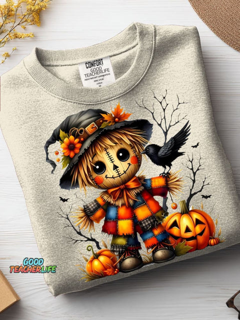 Halloween Scarecrow Decorative Pattern Casual Sweatshirt