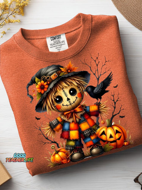 Halloween Scarecrow Decorative Pattern Casual Sweatshirt