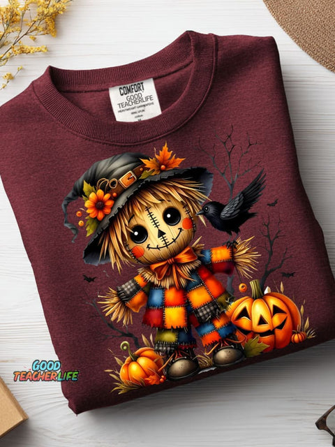 Halloween Scarecrow Decorative Pattern Casual Sweatshirt