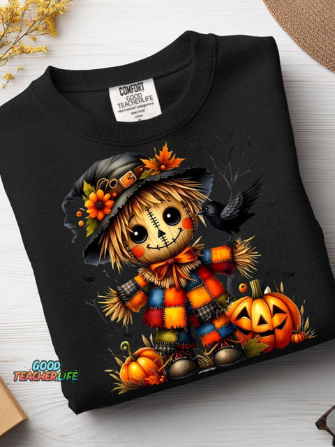 Halloween Scarecrow Decorative Pattern Casual Sweatshirt