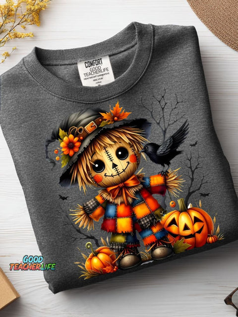 Halloween Scarecrow Decorative Pattern Casual Sweatshirt
