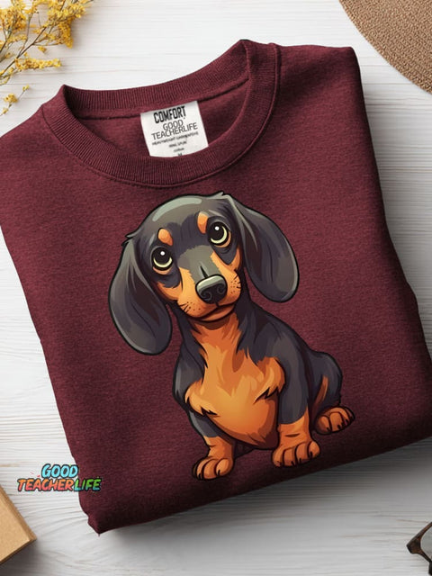 Dachshund Dog Decorative Pattern Casual Sweatshirt