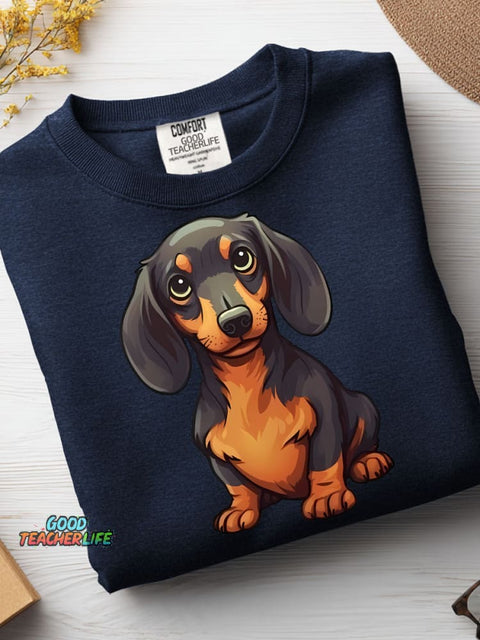 Dachshund Dog Decorative Pattern Casual Sweatshirt