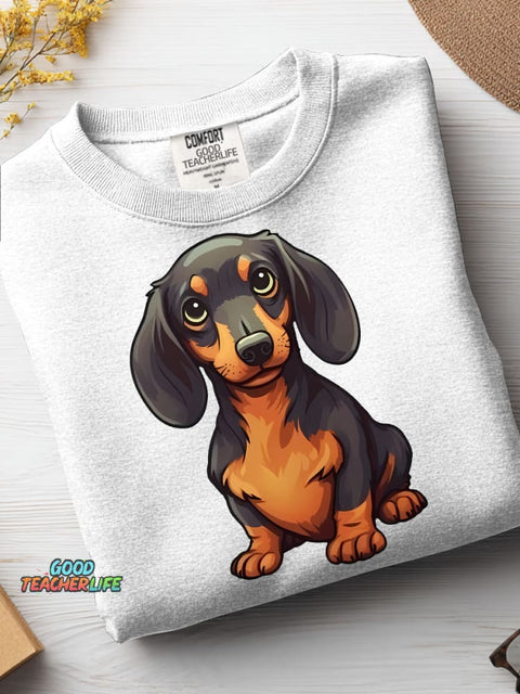 Dachshund Dog Decorative Pattern Casual Sweatshirt