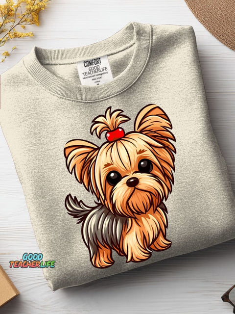 Cute Dog Decorative Pattern Casual Sweatshirt