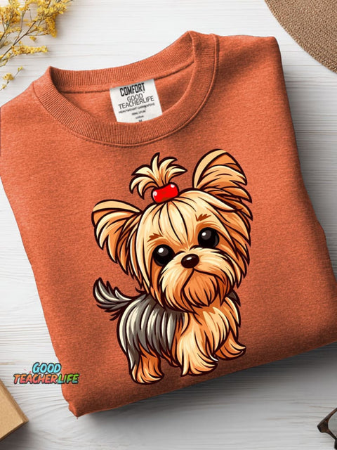 Cute Dog Decorative Pattern Casual Sweatshirt