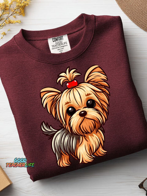 Cute Dog Decorative Pattern Casual Sweatshirt