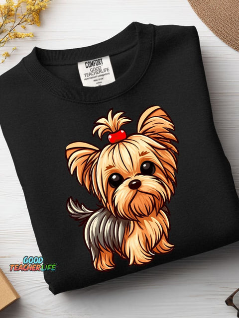 Cute Dog Decorative Pattern Casual Sweatshirt