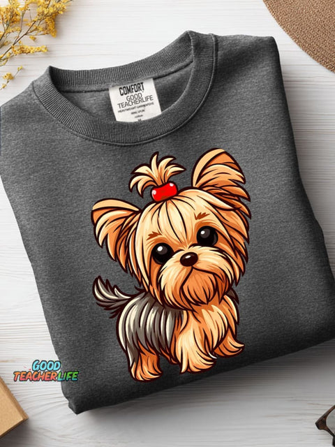 Cute Dog Decorative Pattern Casual Sweatshirt
