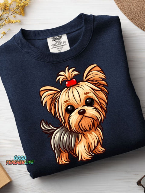 Cute Dog Decorative Pattern Casual Sweatshirt