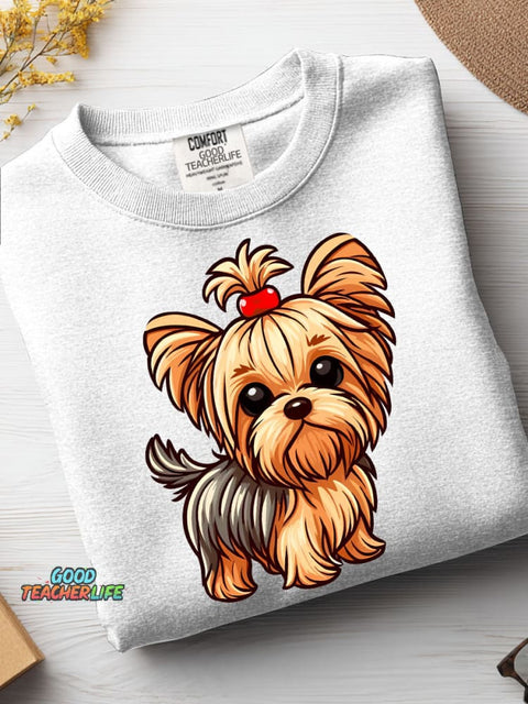 Cute Dog Decorative Pattern Casual Sweatshirt