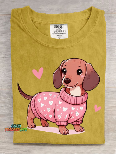 Cute Dog Decorative Pattern T-shirt
