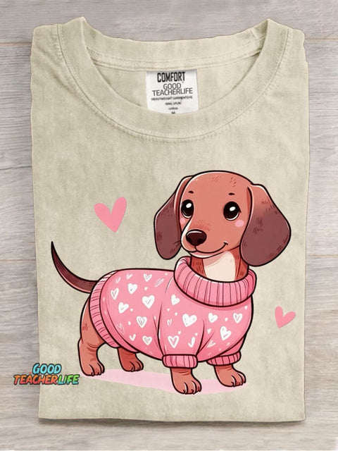 Cute Dog Decorative Pattern T-shirt