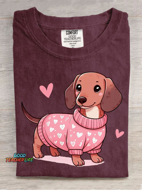 Cute Dog Decorative Pattern T-shirt