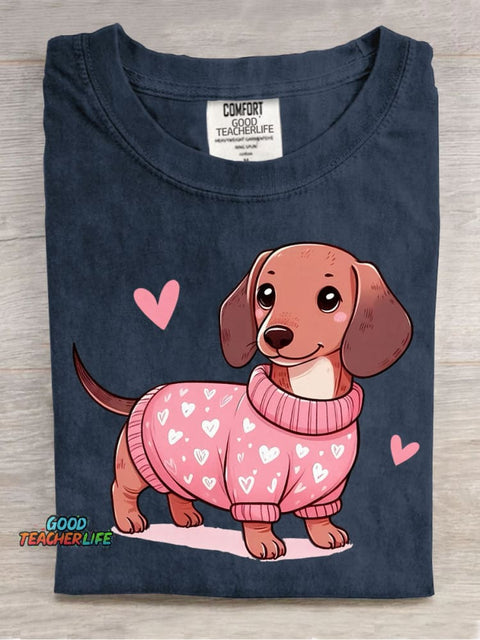 Cute Dog Decorative Pattern T-shirt
