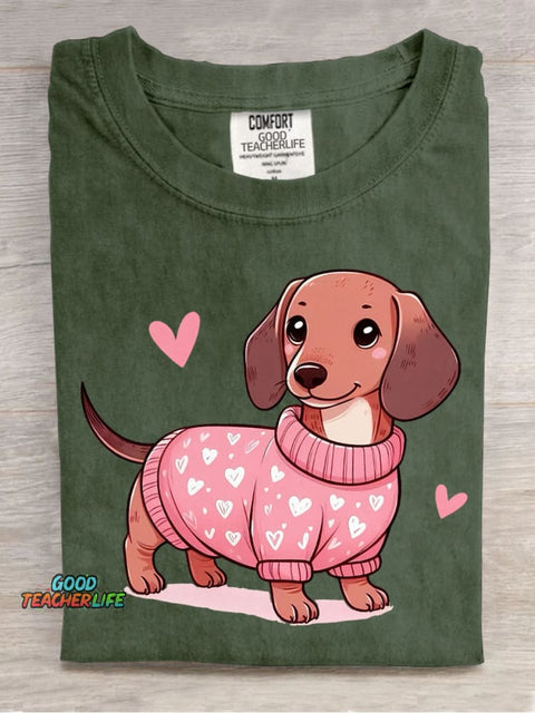 Cute Dog Decorative Pattern T-shirt