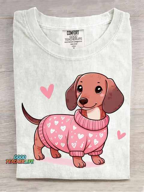 Cute Dog Decorative Pattern T-shirt